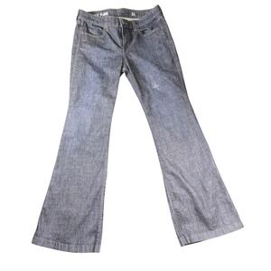 J Crew Jeans Womens 31 Blue High Heel Flare Denim Made USA Cotton Stretch